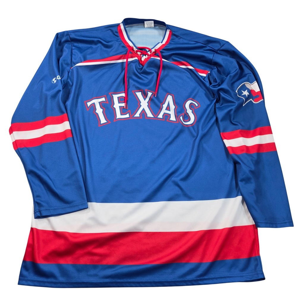 Texas Rangers Globe Life Shirt Mens XL Blue Lace Up Fan Promotional